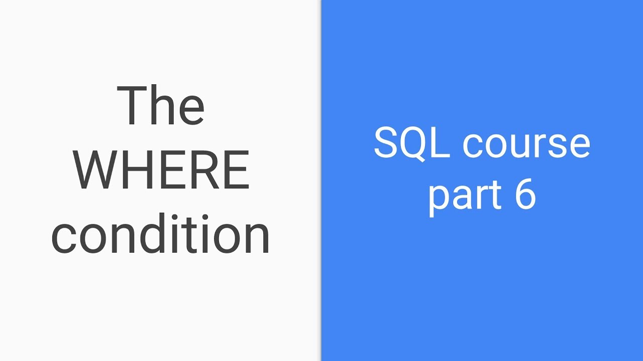 SQL tutorial for beginners | Part 6 | WHERE clause