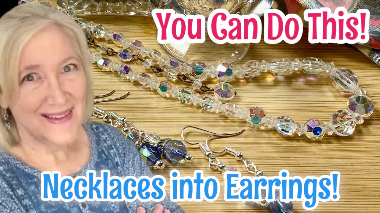 Make UPCYCLED Jewelry Vintage Crystal Beaded EARRINGS | Beginner Jewellery Making DIY