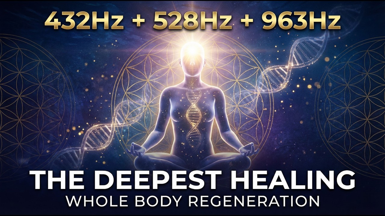 The DEEPEST Healing: 432Hz + 528Hz + 963Hz | Whole Body Regeneration & Stress Relief