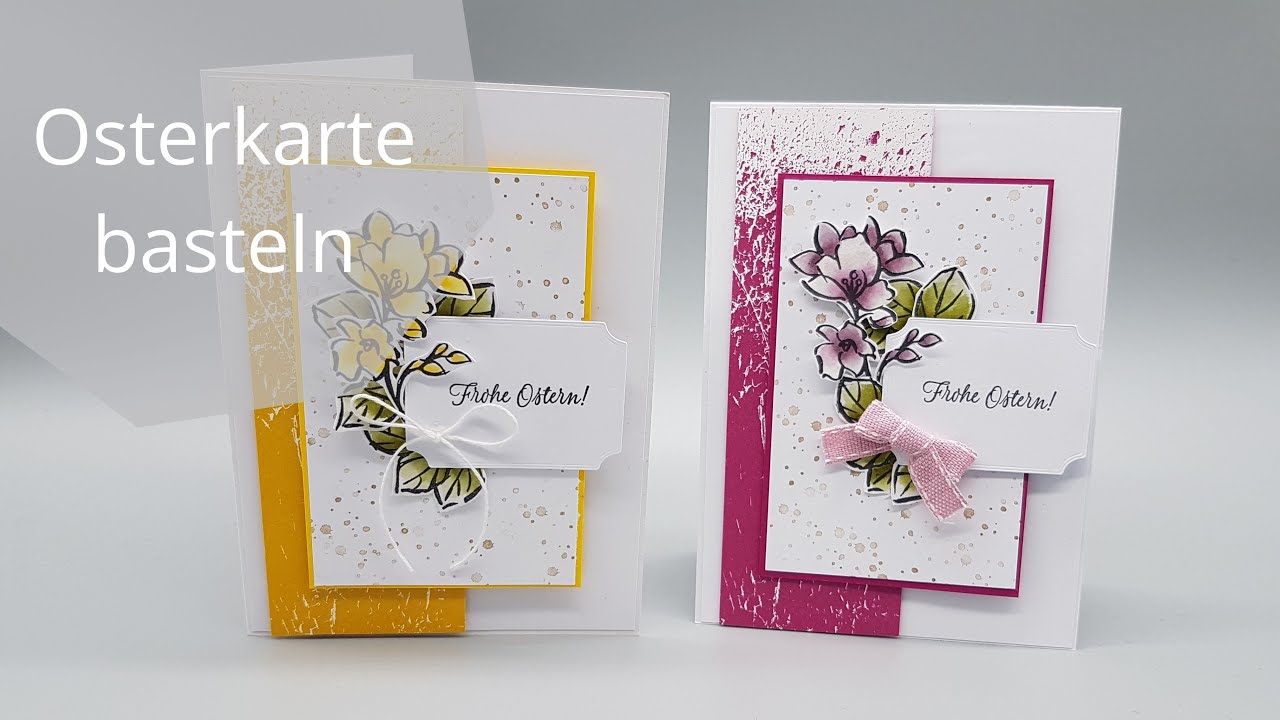 Osterkarte basteln - Colorieren mit Stempelkissen