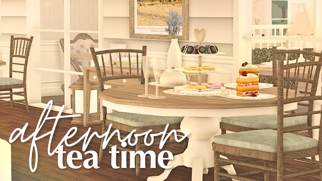 building a dainty TEA HOUSE in bloxburg! (+ commentary)
