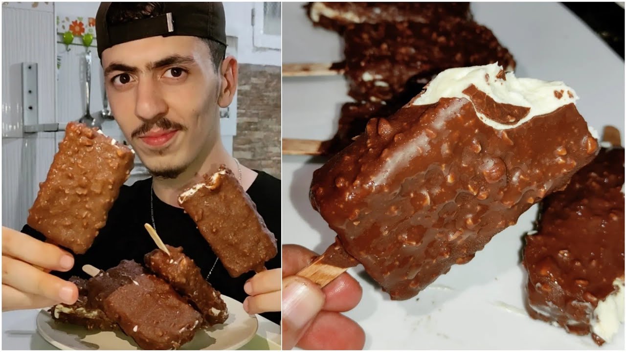 ايسكيمو 🍨لاكرام كيما لي نشروهم من المحلات 😍 و بنتو ادمان مع هاد سخانة 🤤
