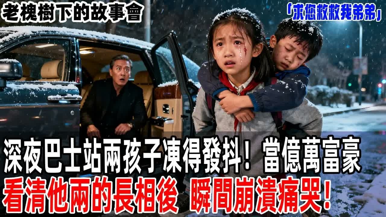 「求您救救我弟弟」深夜巴士站兩孩子凍得發抖！當億萬富豪看清他兩的長相後，瞬間崩潰痛哭！【老槐樹下的故事會】#情感故事 #老年生活 #人生感悟 #情感共鸣 #感人壹幕 #故事分享 #故事#原創#爽文