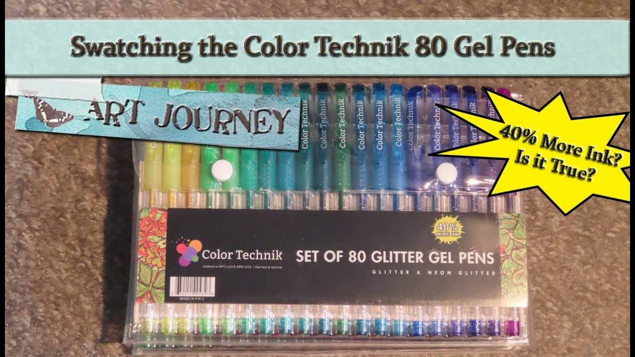 Swatch & Review of the 80 Color Technik Glitter Gel Pens | Gel Pen Comparison Series - Part 7