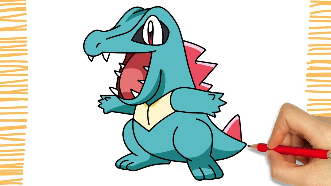 Como dibujar a TOTODILE I Pokémon