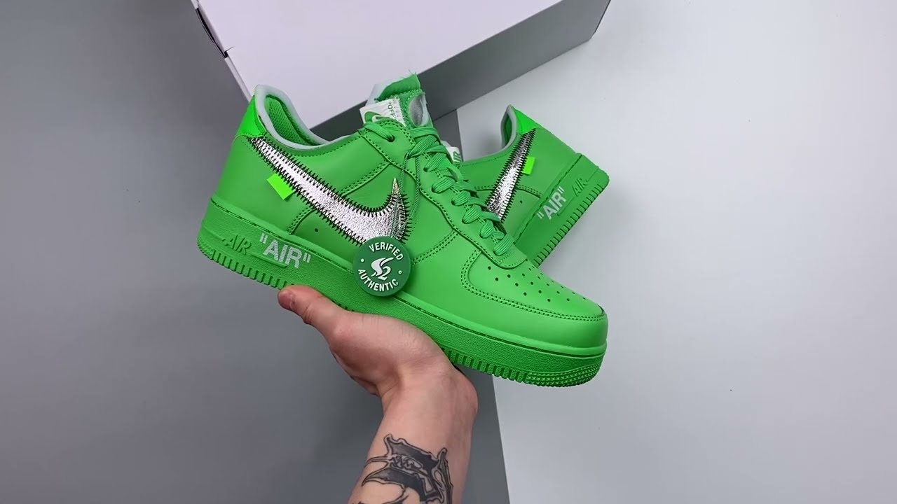 Off White x Nike Air Force 1 Low Light Green Spark DX1419 300