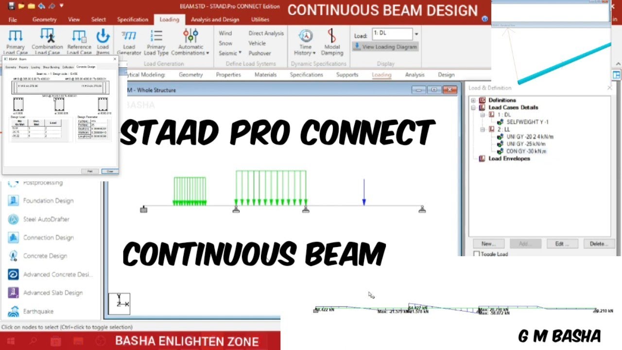 Continuous Beam - Staad Pro Connect