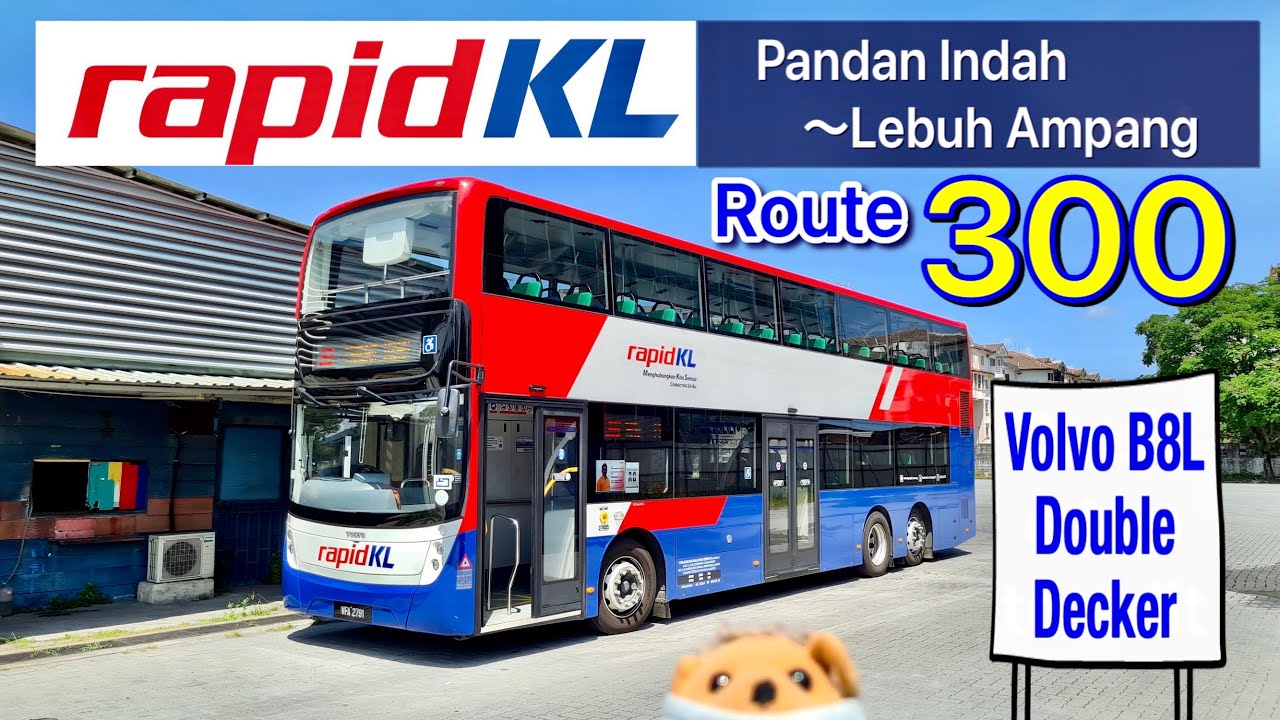 Rapid KL route 300, Volvo B8L Double Decker Bus, 2階建てバスでKL一望