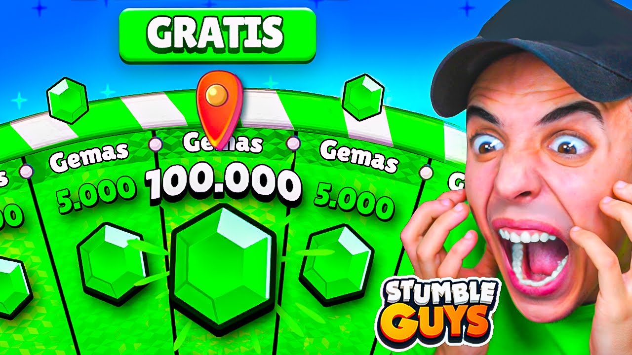 Conseguí 100.000 GEMAS en la RULETA GRATIS de Stumble Guys! 🤑