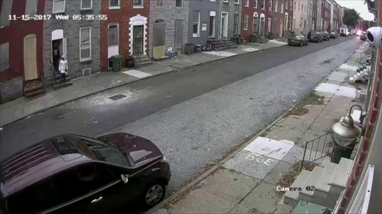 Cutdown of video released by Baltimore Police showing Detective Suiter's last moments