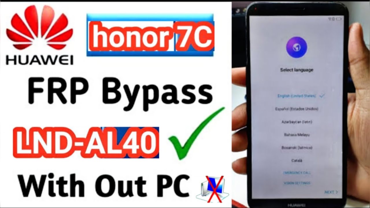 Huawei Honor 7C / LND-AL40/LND-AL3/LND-L29. Удаление аккаунта Google. Обход FRP | Последний метод...