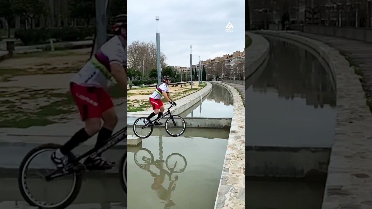 Bicyclists Jumps Over Water | People Are Awesome