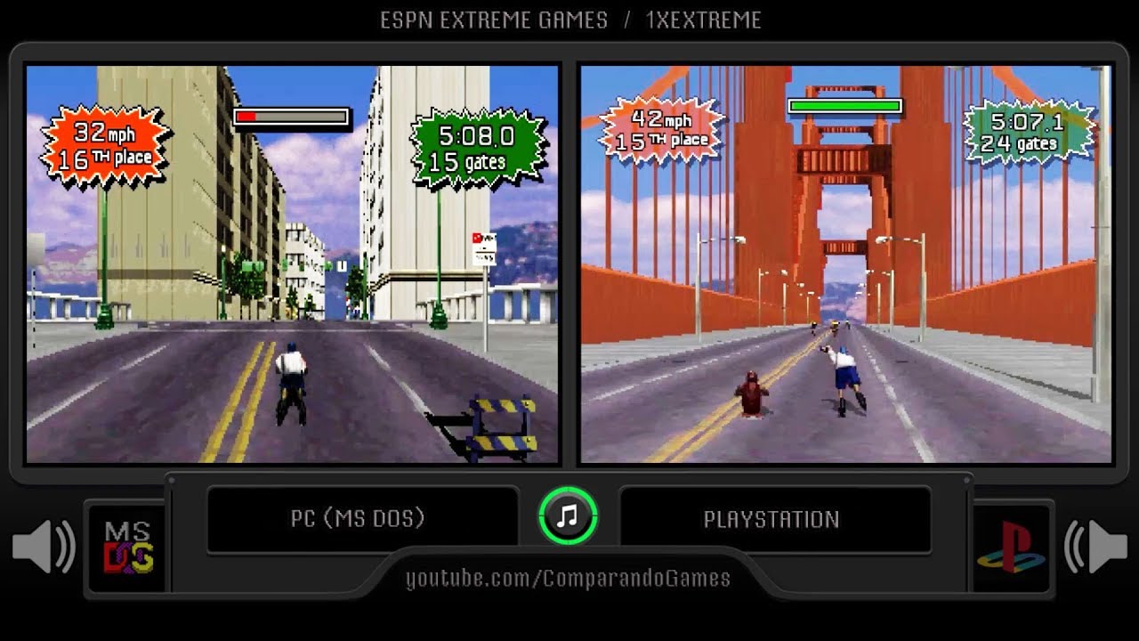 ESPN Extreme Games (Pc vs Playstation) Side by Side Comparison (1Xtreme)