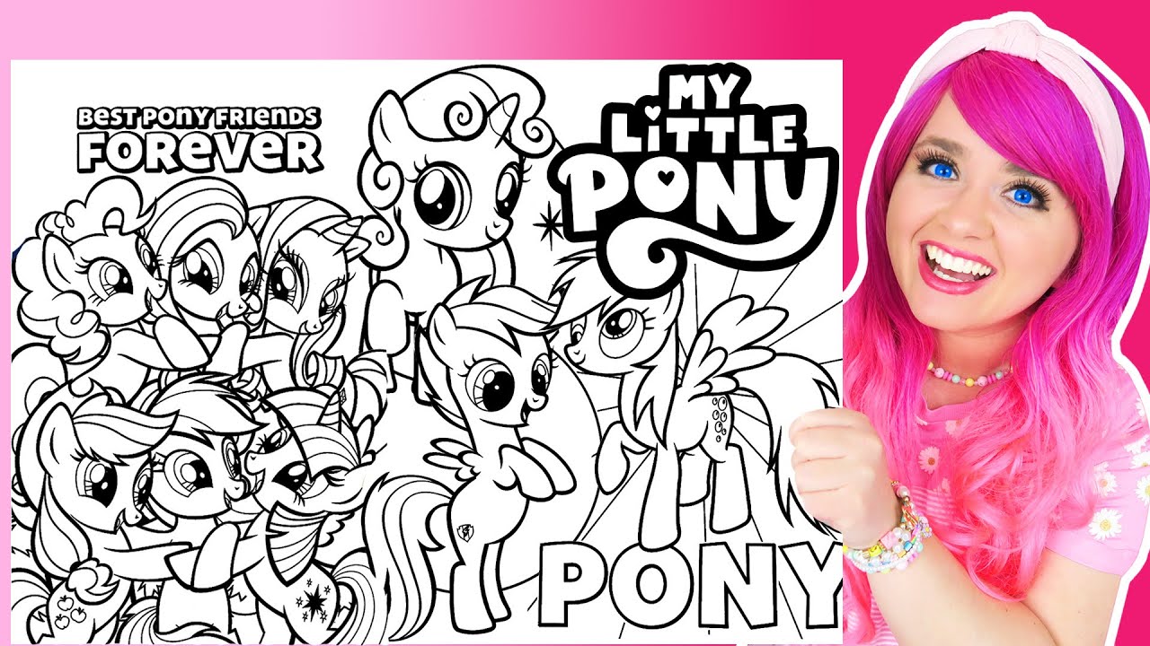 Coloring My Little Pony Characters 🦄 Pinkie Pie, Rarity, Rainbow Dash, Fluttershy Coloring Pages