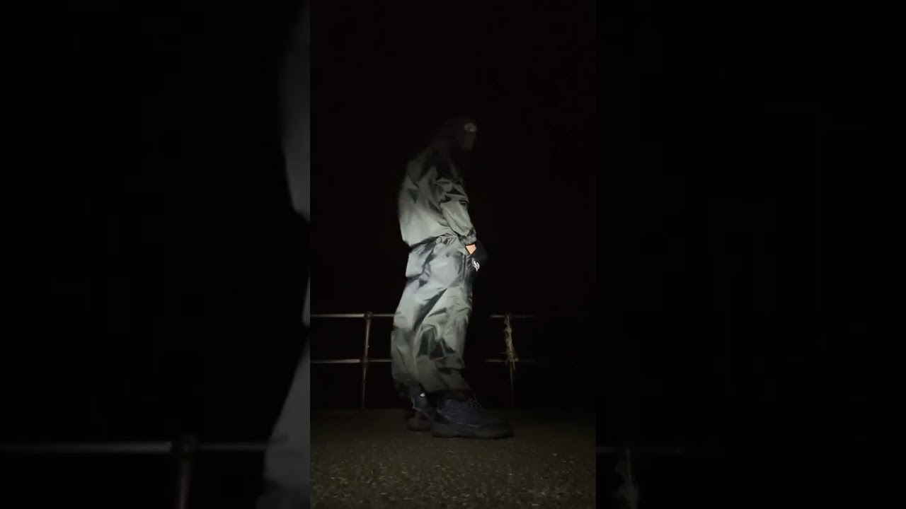 Nylon tracksuit flapping in strong winds 03