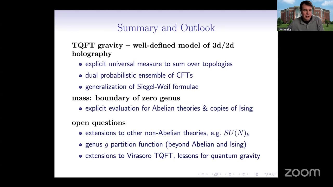 Анатолий Дымарский - Mass formula for topological boundary conditions from TQFT gravity