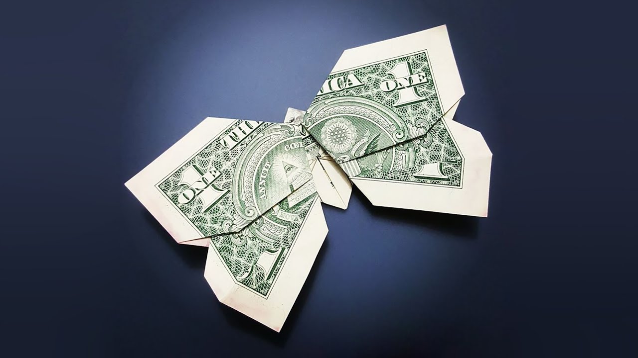 Dollar Bill Iris Butterfly 紙幣摺紙蝴蝶 (Kade Chan)
