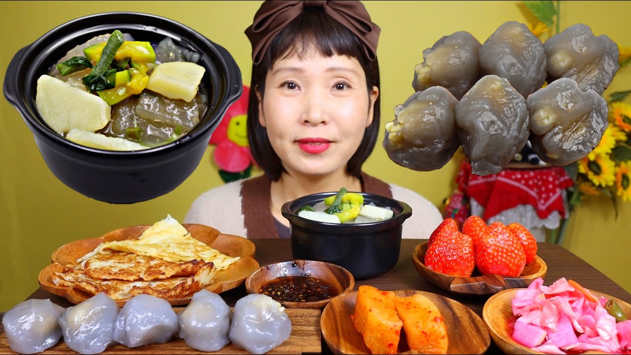 감자삼총사 감자옹심이, 감자전, 감자채전, 감자송편 먹방 素食吃播 ASMR KOREA TRADITIONAL FOOD MUKBANG