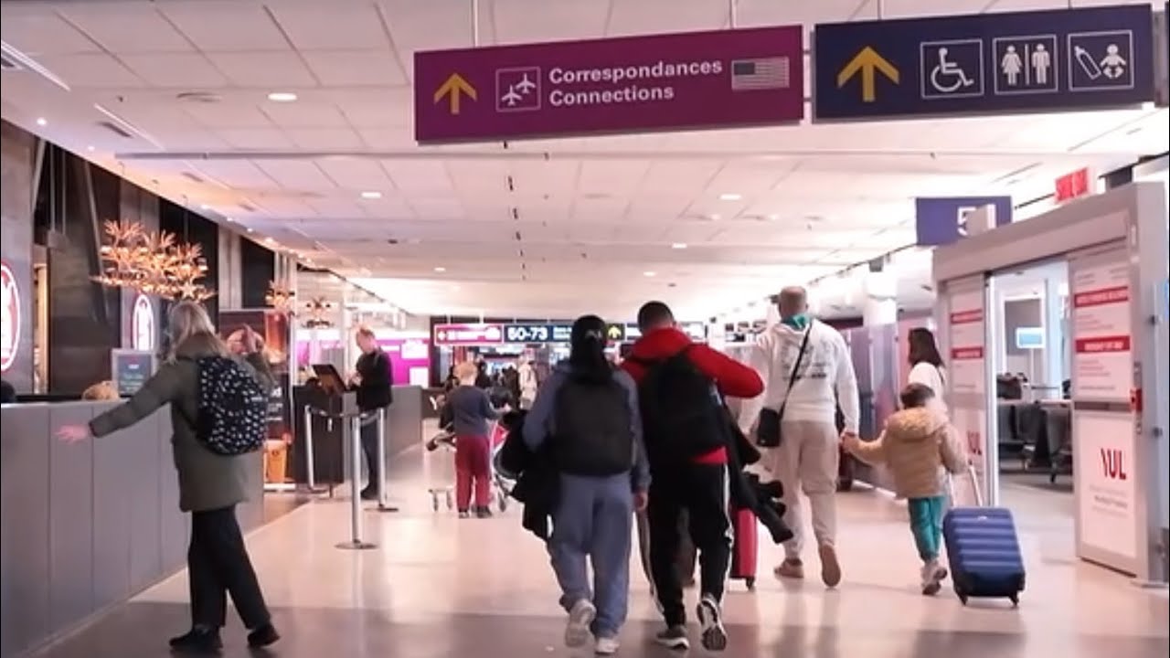 (4K) Montreal Airport YUL Walking Tour| Domestic Departures Terminal 