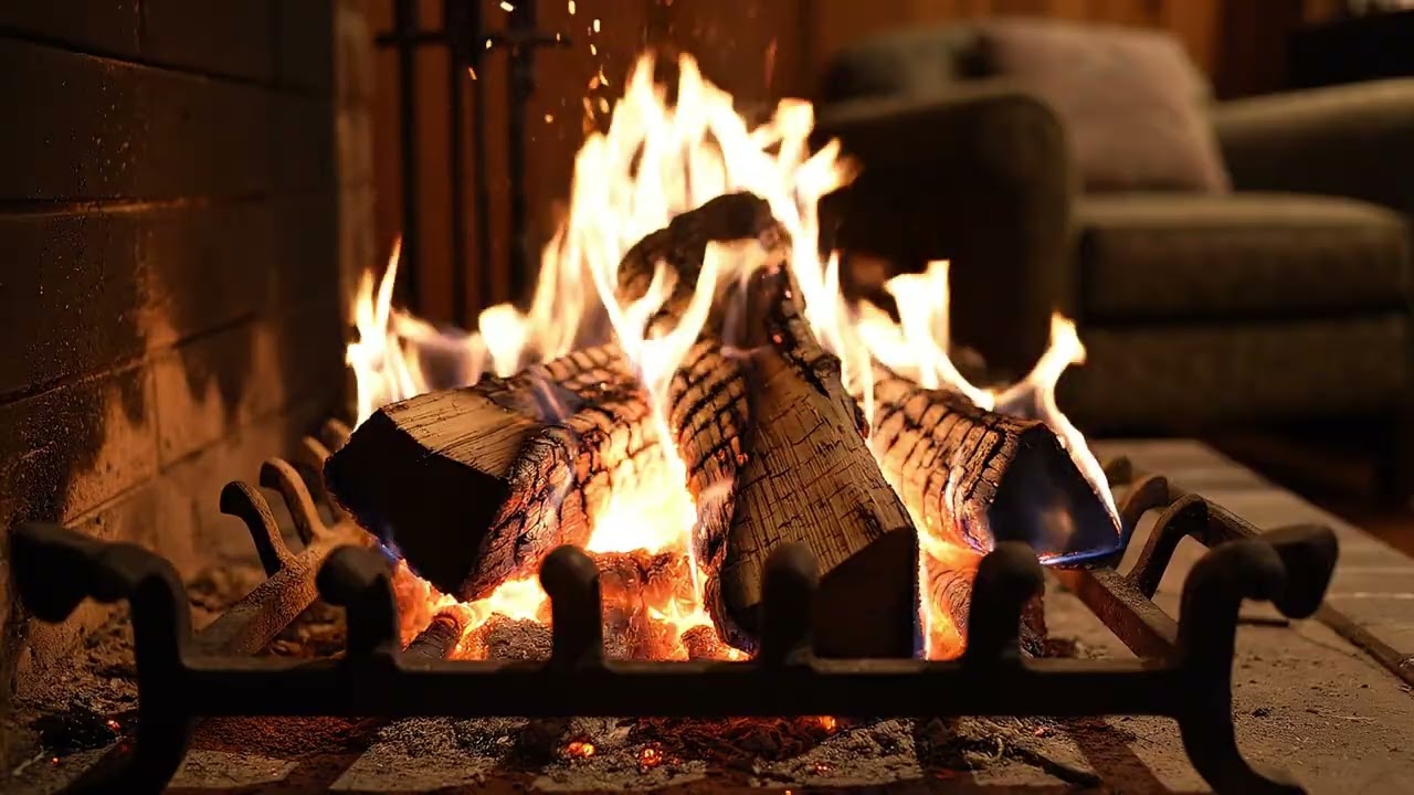5 Hours Cozy Fireplace in 4K 🔥 Real Fire Sounds for Sleep, Relaxation & Study (ASMR)