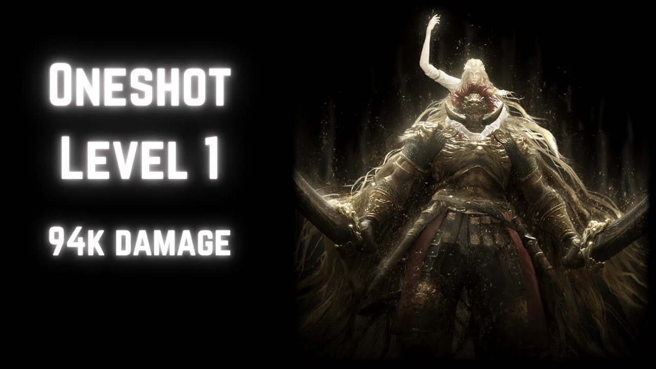 Consort Radahn One Shot at Level 1 World Record (94k damage)