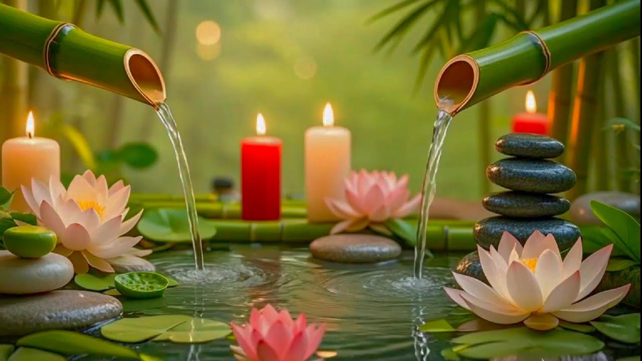 Relaxing Night Music with Water Ambience 🌿 Calm Anxiety Improve Sleep Quality