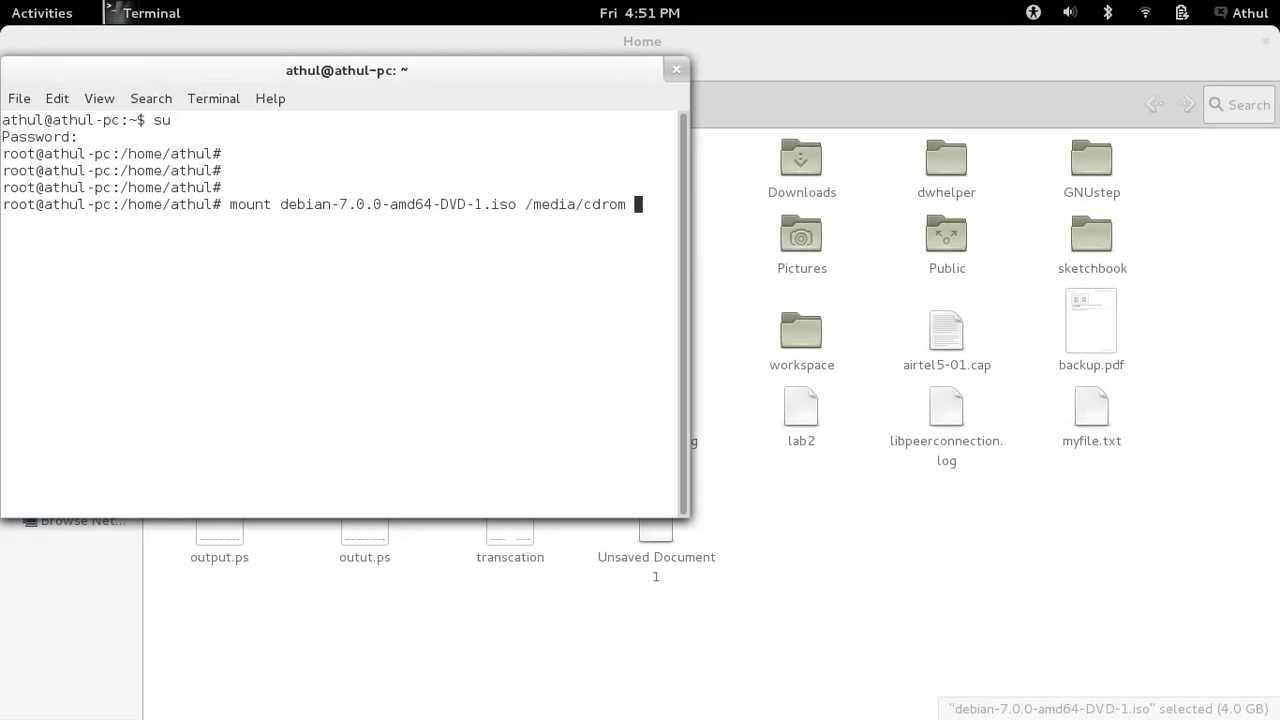 Debian software install with out using dvd or how to mount a dvd/cd image in linux