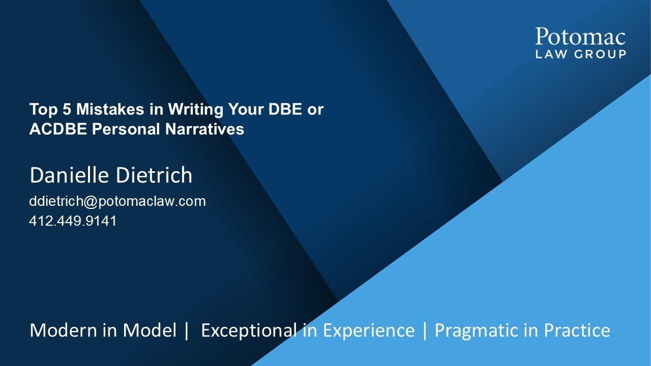 DBE and ACDBE Personal Narratives - Top 5 Mistakes You Might Be Making!
