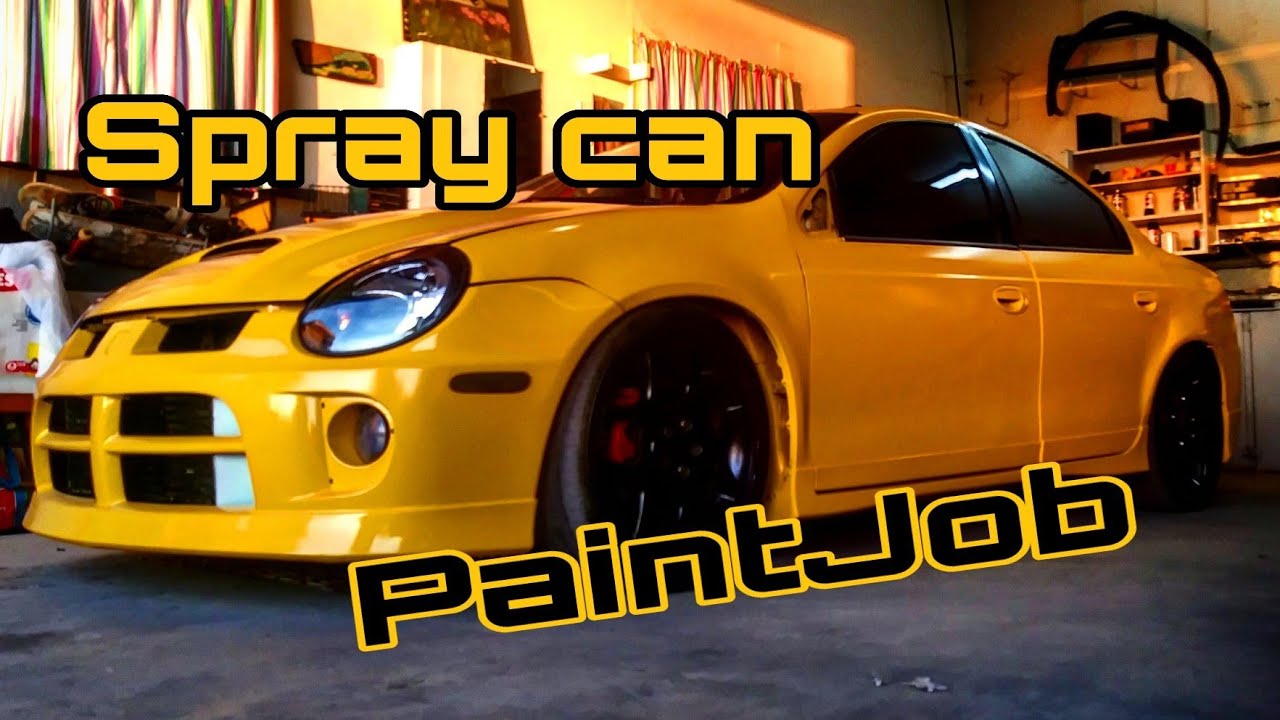 Spray can Painted my NEON SRT4 ( Low Budget paint job )
