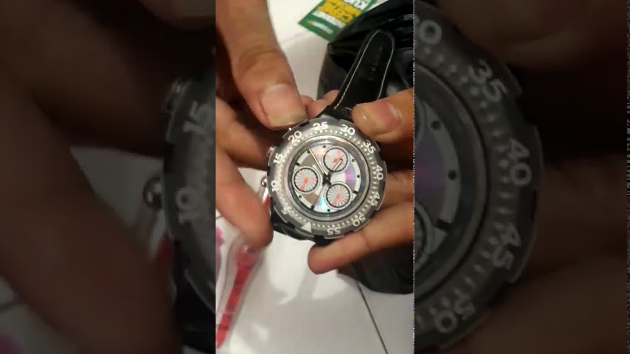 #swatch #jamoriginal Cara ngecek fungsi chrono pada jam swatch original