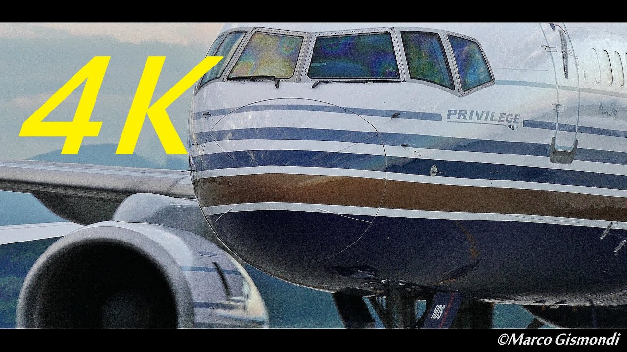 B757 with female captain arrives @ Milan, shut down engines, very close!