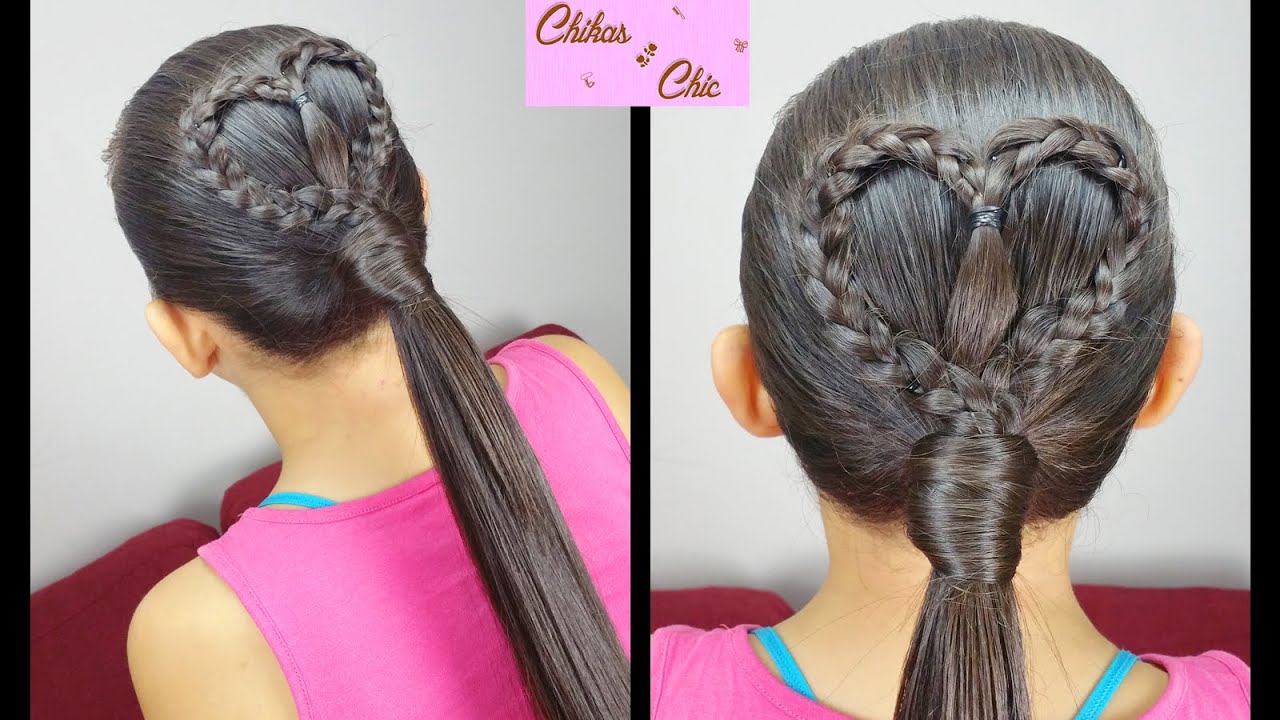 Heart Ponytail (Quick and Easy) | Valentine's day Hairstyles | Chikas Chic