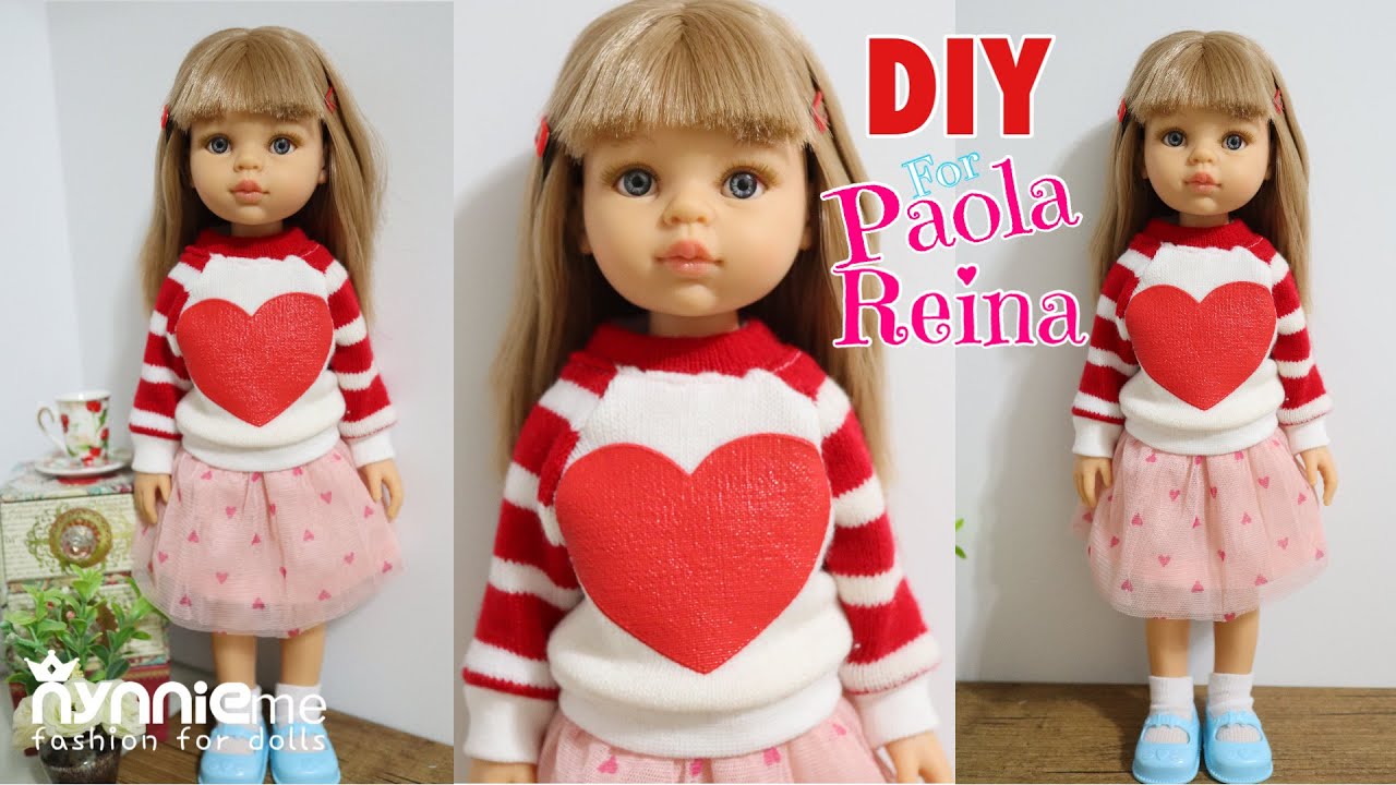 Paola Reina doll | DIY Paola Reina Shirt from Socks with Tutu Skirt | nynnie me