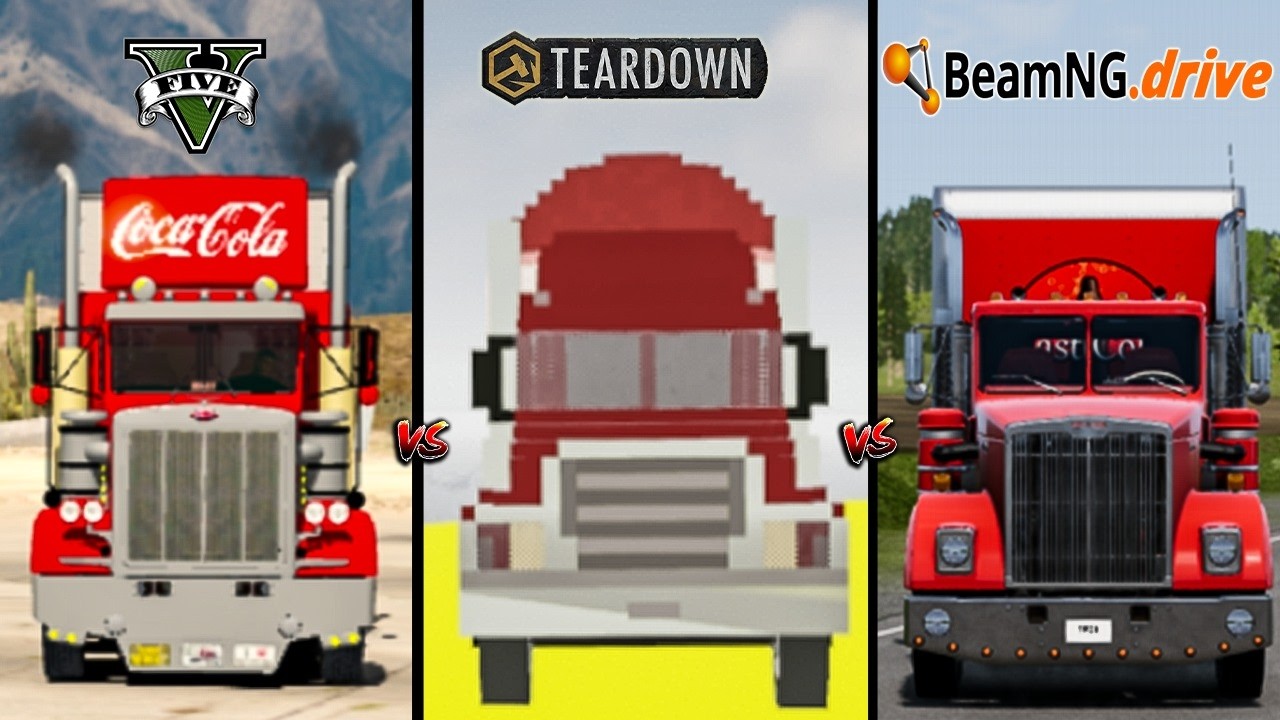 COCA COLA TRUCK IN GTA 5 VS TEARDOWN VS BEAMNG -WHICH IS BEST ?