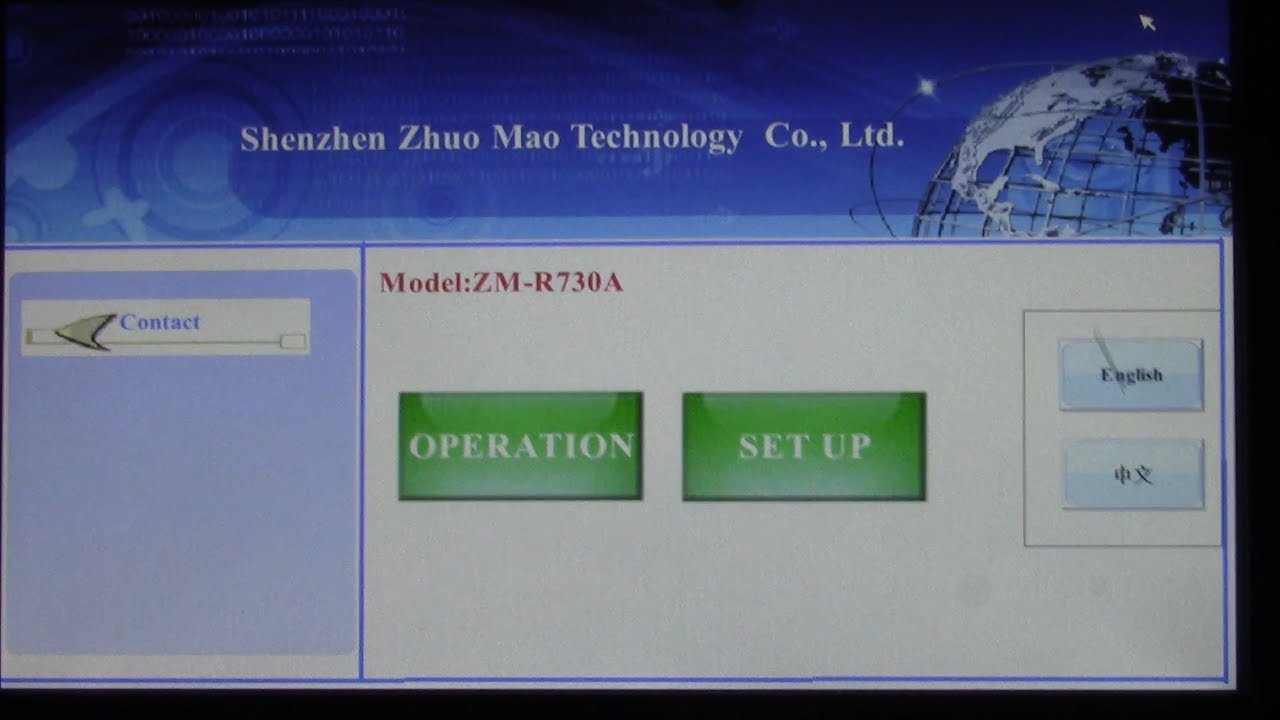 ZM-R730A Touch Screen Operation Part 2