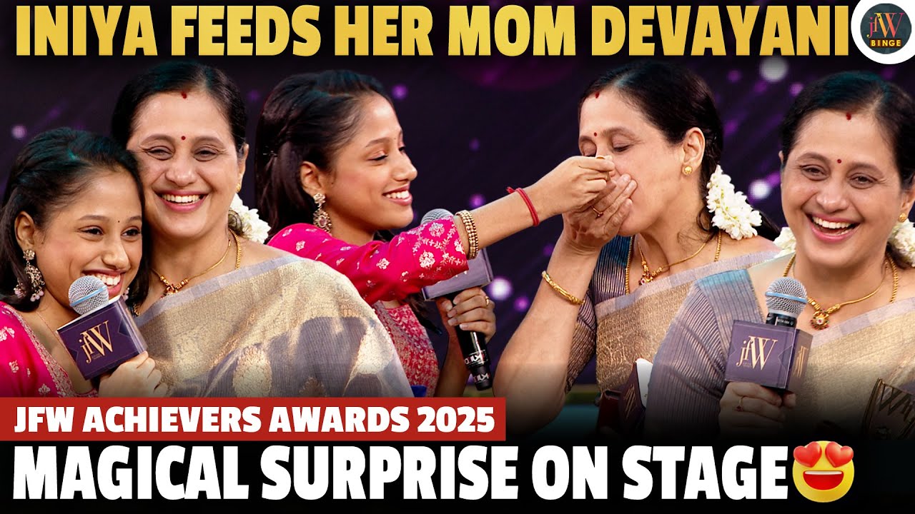 Devayani 1st Time Singing On Stage For Her Daughter Iniya 😍 Heartwarming Moment |JFW Achievers Award