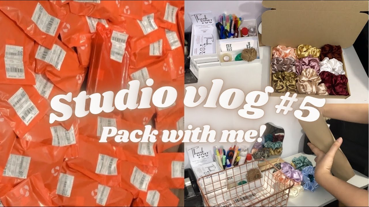 STUDIO VLOG ep. 5 | Scrunchie Business | mass packing orders