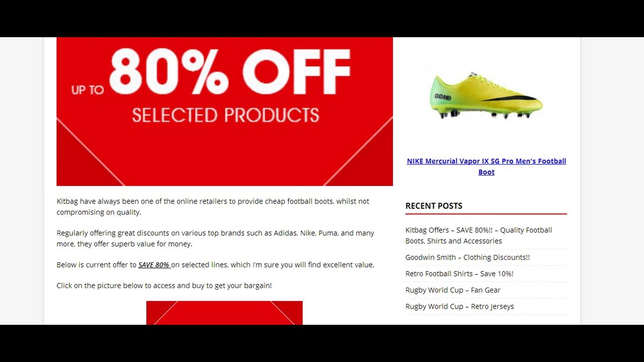 80% DISCOUNT - Kitbag offer!!