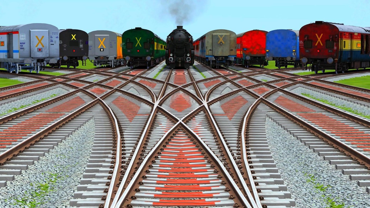1+8-Trains Crossing 🔕Backward On Curved Railroad | Perfect Track Alignment: A Railfan&rsquo;s Dream
