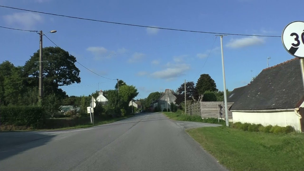 Driving On Rue Principale de Guernéac'h C302, Penguily To Guernéac'h, 56110 Gourin, Brittany, France