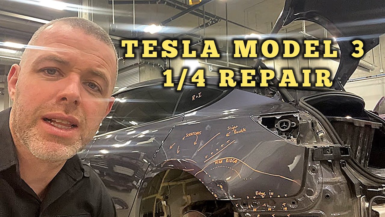 TESLA MODEL 3 - ремонт четвертной панели