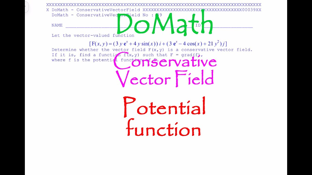 DoMath-Calculus : Conservative Vector Field No39