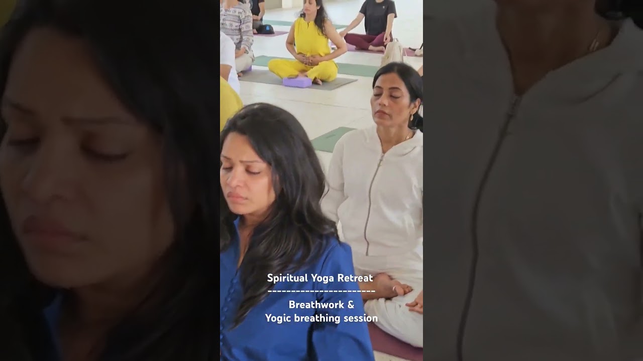 spiritual Yoga Retreat- Breathwork & Yogic breathing session #pranayama #rishikesh #yogaretreat