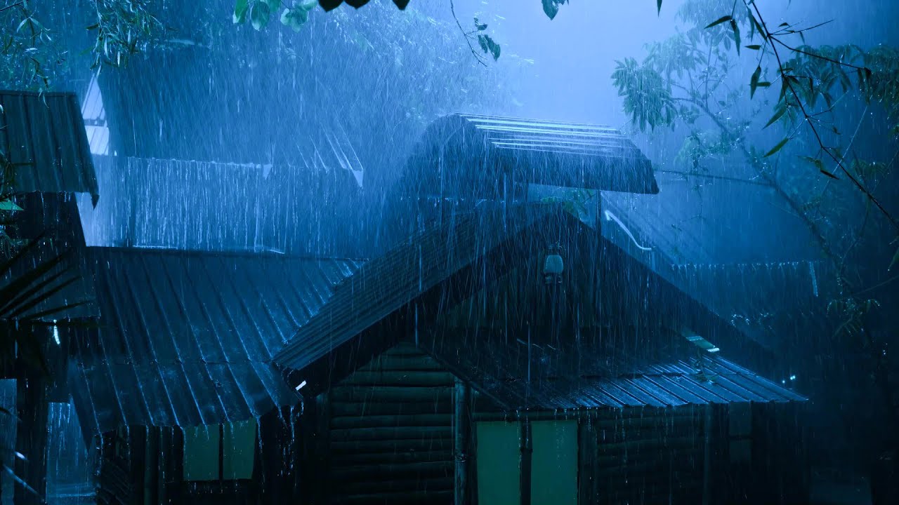 Sleep Instantly with Heavy Rain | Relaxing Rain Sounds on Tin Roof at Night for Deep Sleep