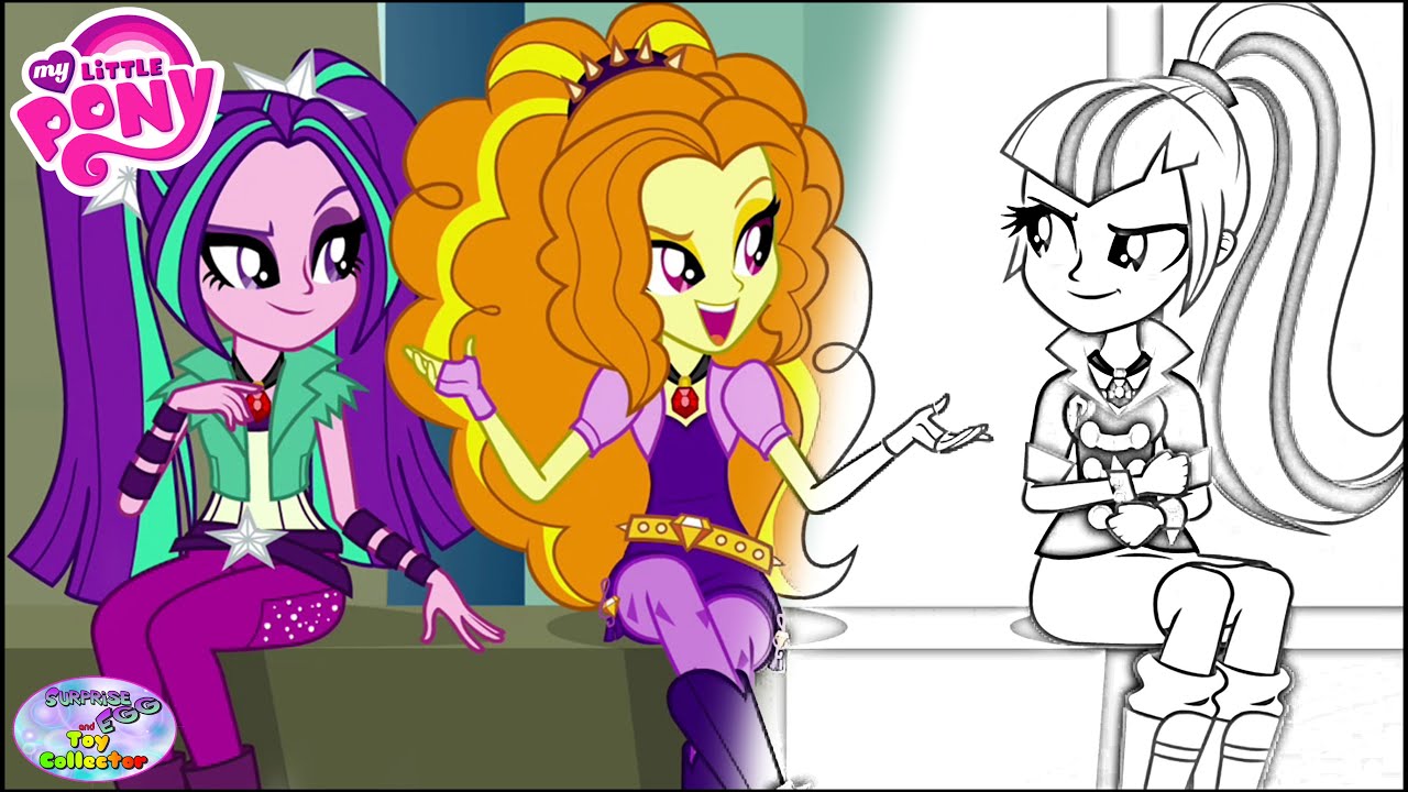 My Little Pony Coloring Book Color Change Transform Dazzlings Surprise Egg and Toy Collector SETC