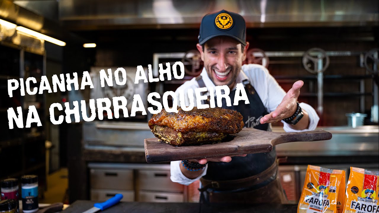 Como Fazer Picanha no Alho Assada inteira na Churrasqueira | Netão Bom Beef