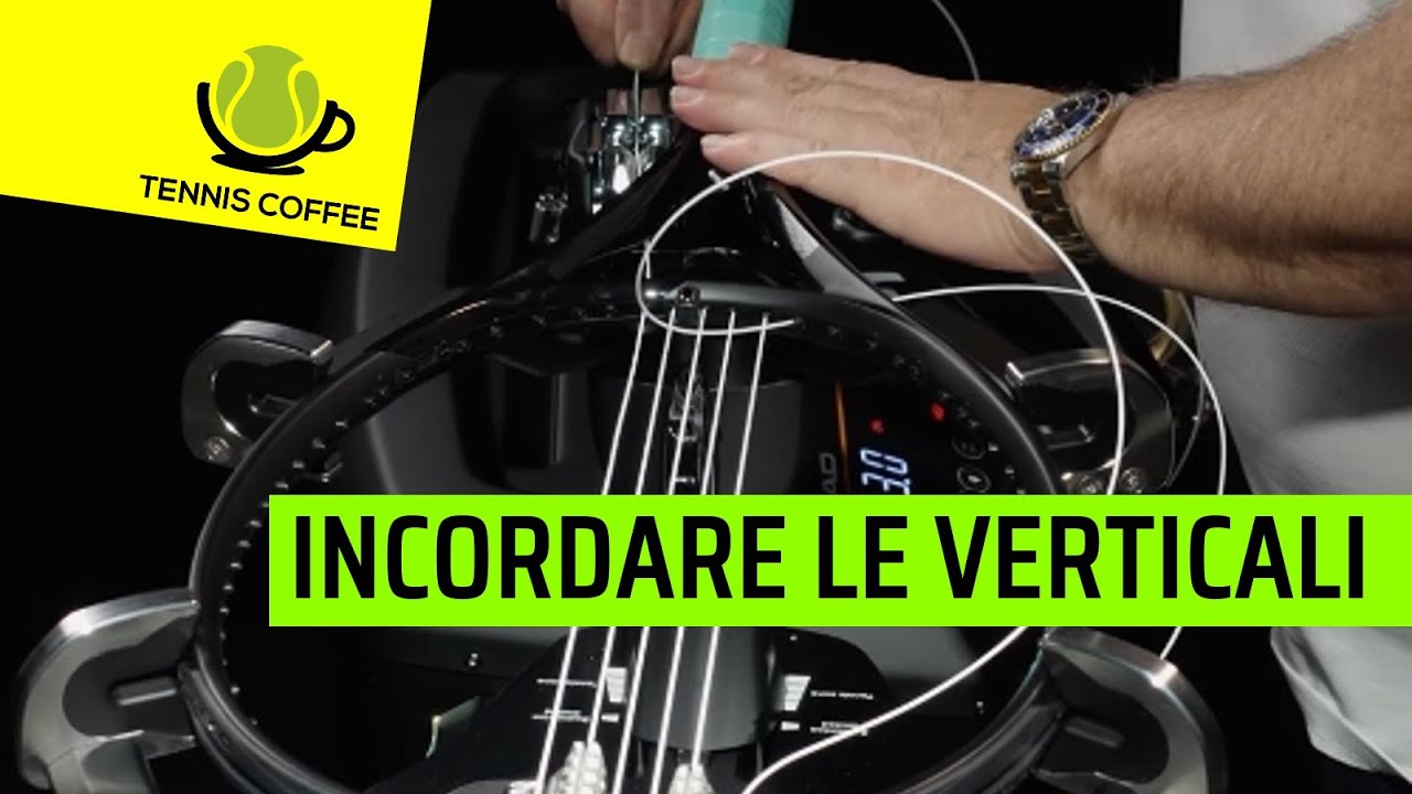 INCORDARE una racchetta da tennis, puntata 4 ☯️ come montare le corde VERTICALI 🎾