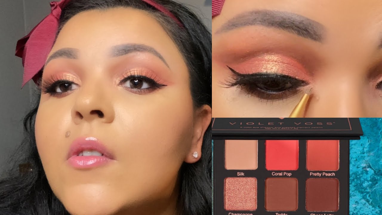 Violet Voss Coral Pop Palette | Peach cut crease eyeshadow tutorial