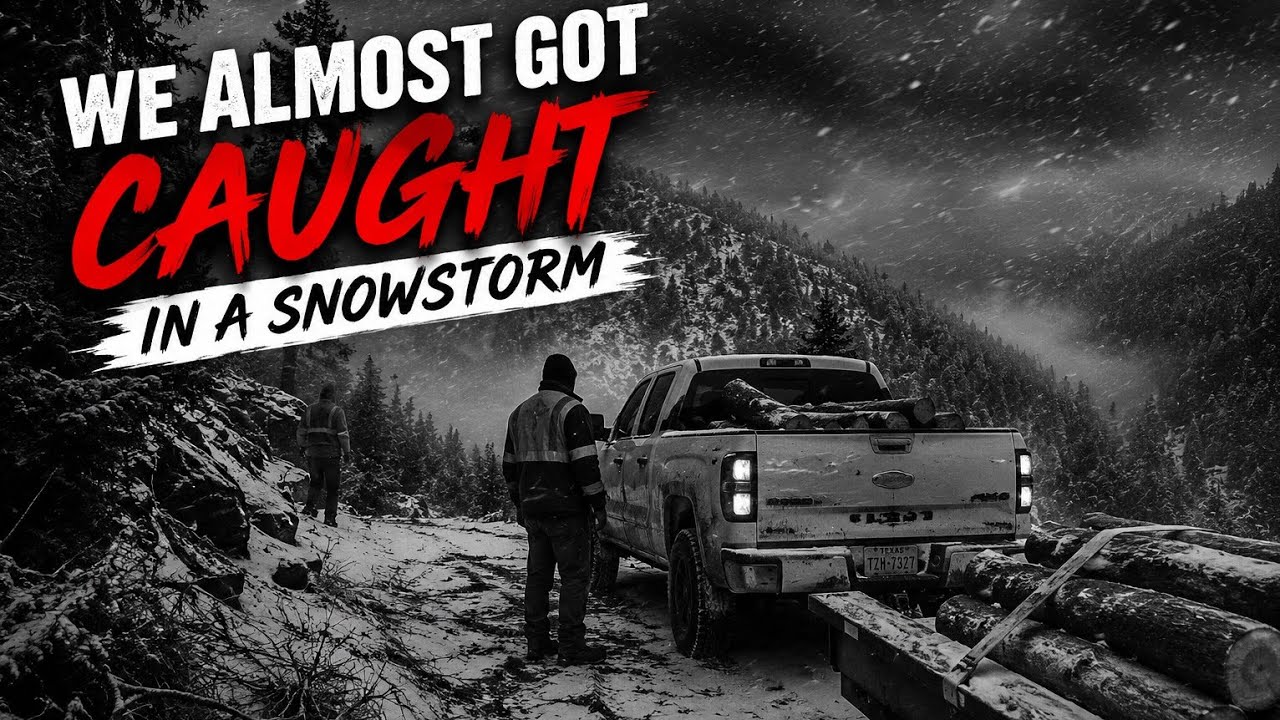 Almost Caught in Snow STORM while wood Hauling! 