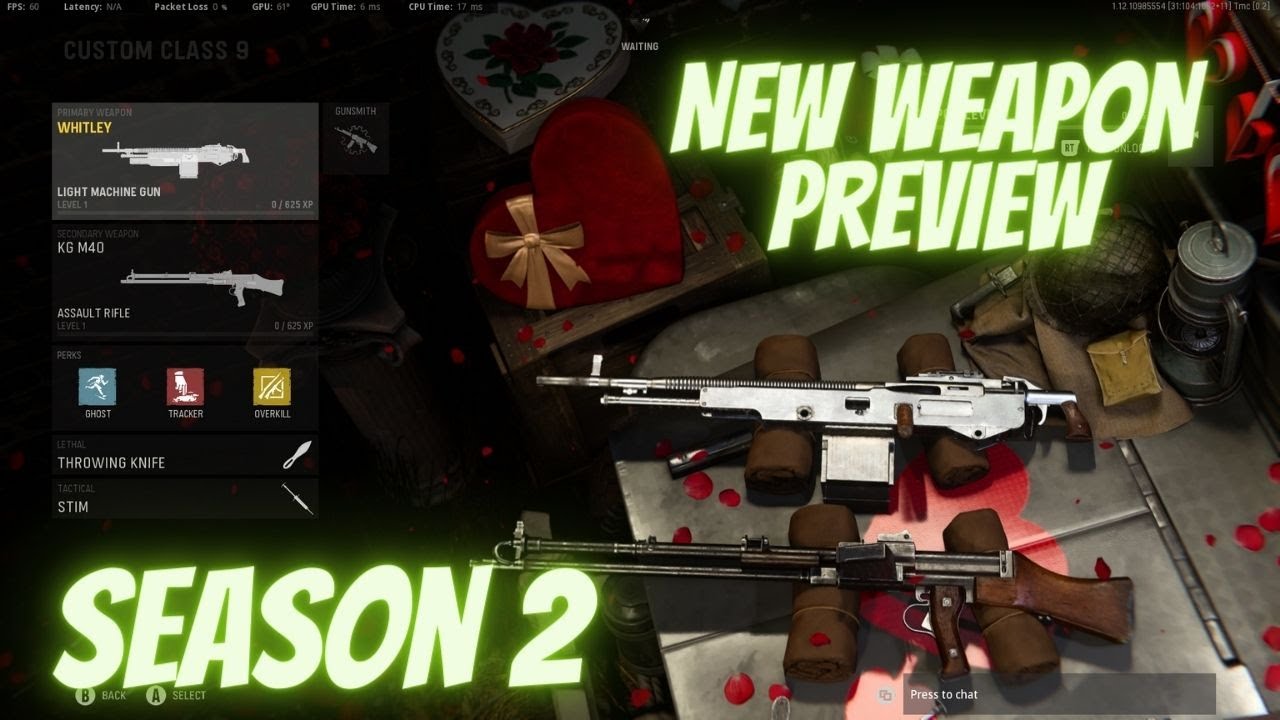 New Warzone/Vanguard weapon preview Whitley LMG & KG M40 AR (Valentine's Day Special)